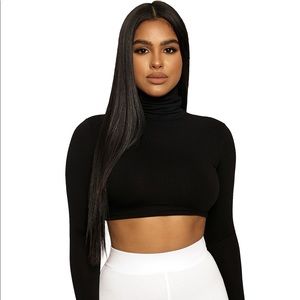Naked Wardrobe Turtleneck Crop Top